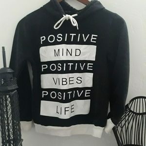 On Fire Black and white Hoodie